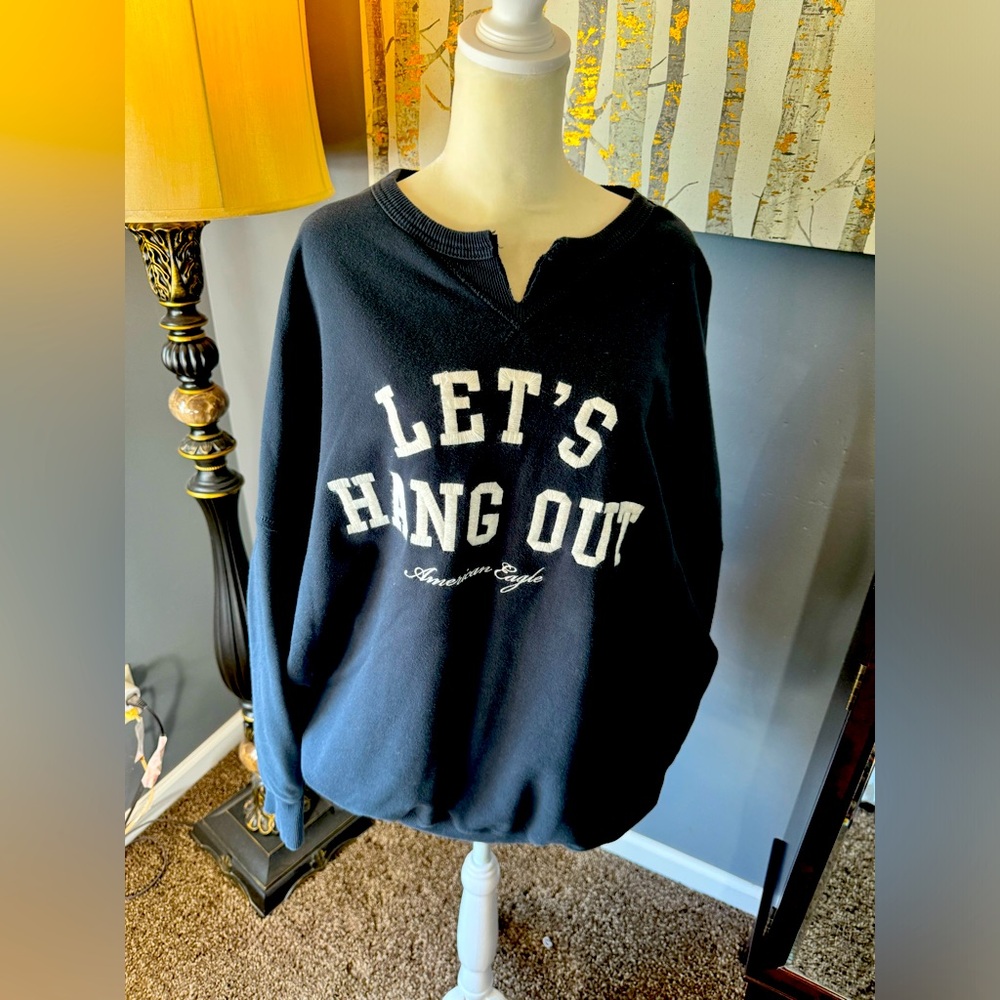 AMERICAN TAKE BLACK OVERSIZED SWEATSHIRT SIZE XL